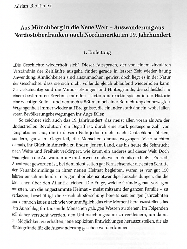 Aus Münchberg in die Neue Welt. Auswanderung aus Nordostoberfranken nach Nordamerika im 19. Jahrhundert product image (1)