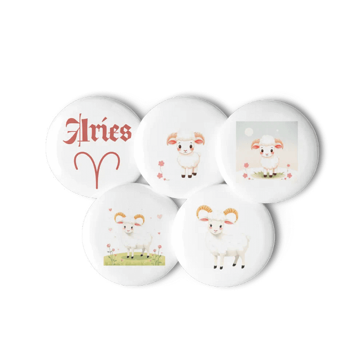 Fluffy Sheep Pin Button Set product image (2)