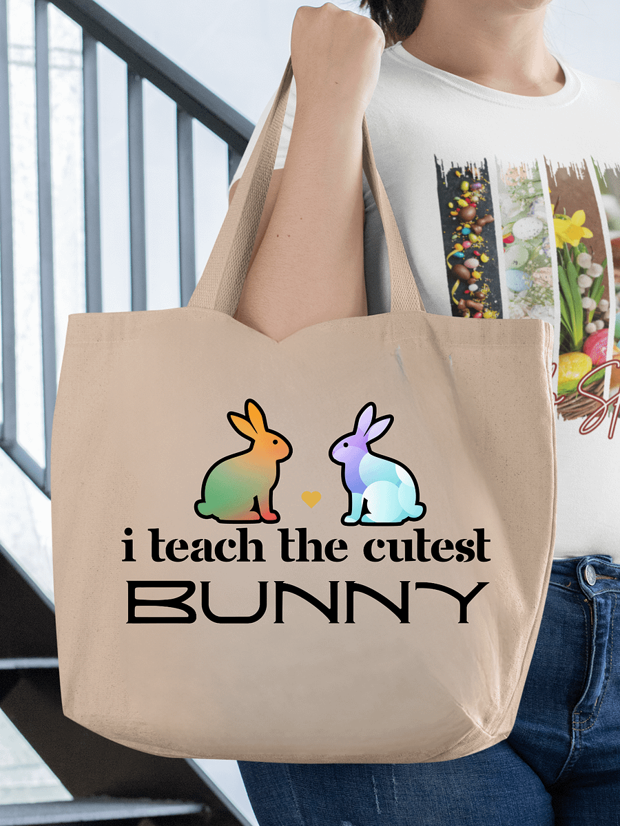 I Teach The Cutest Bunny, Teachers Eco Tote Bag - Cream product image (1)