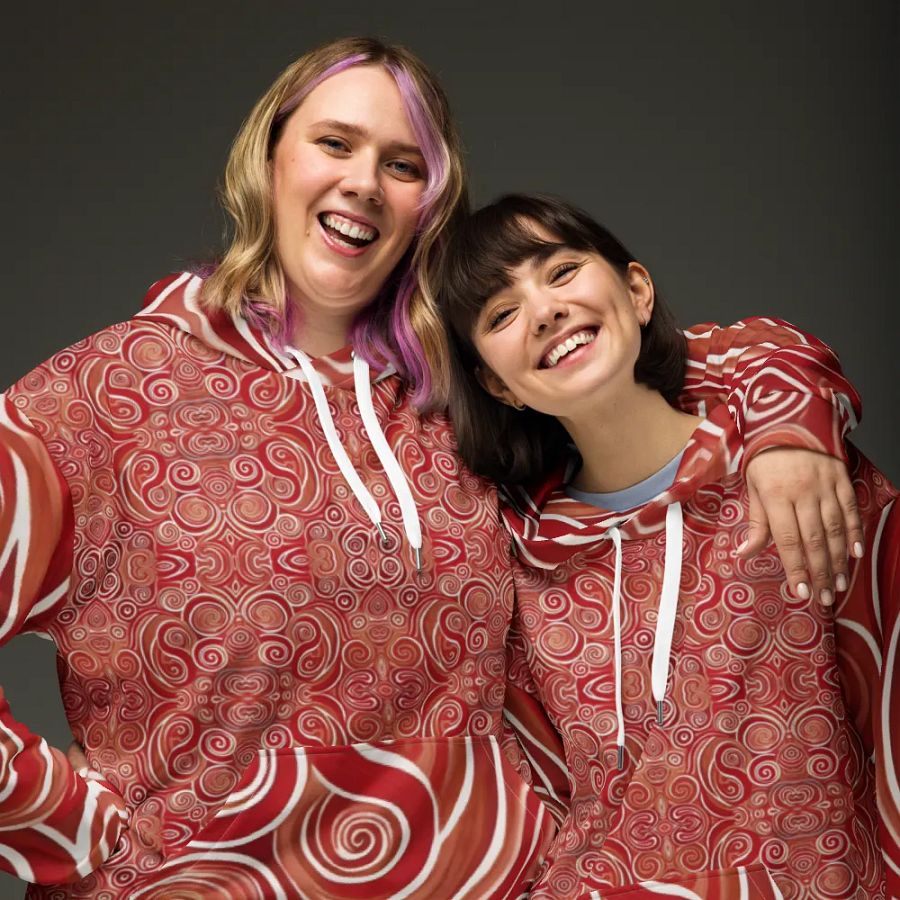 Funky Cherry Swirls Liquid Tie-Dye Hoodie product image (3)
