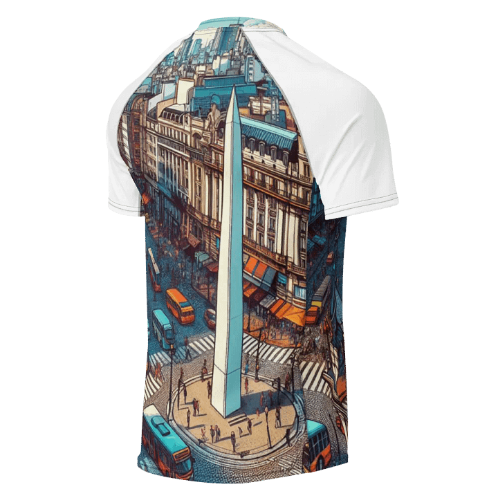 Cityscape Commotion Men's Rash Guard | AI Design product image (2)