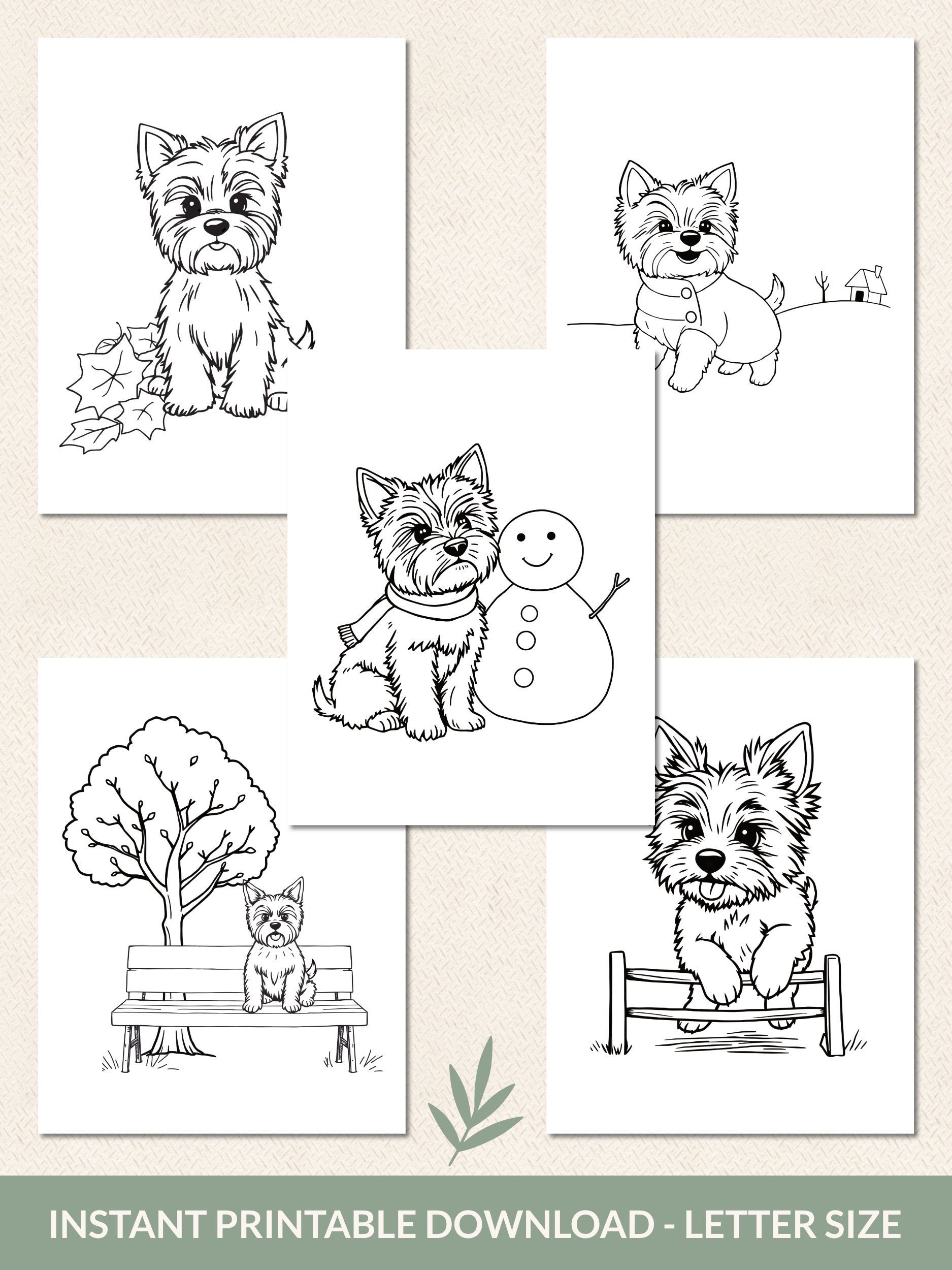 Printable Cute Yorkie Dog Coloring Pages – 34 Fun & Easy Designs product image (6)