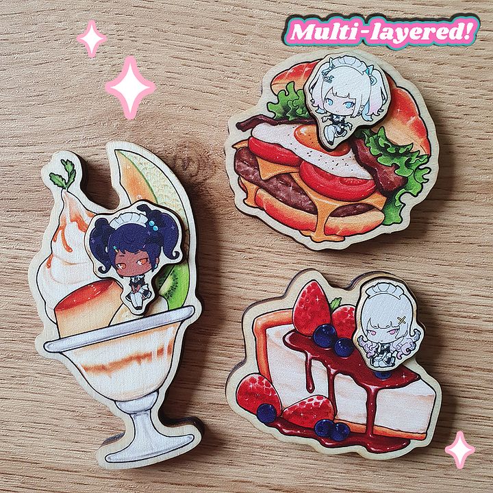 MaidEvil Wooden Fridge Magnets product image (1)