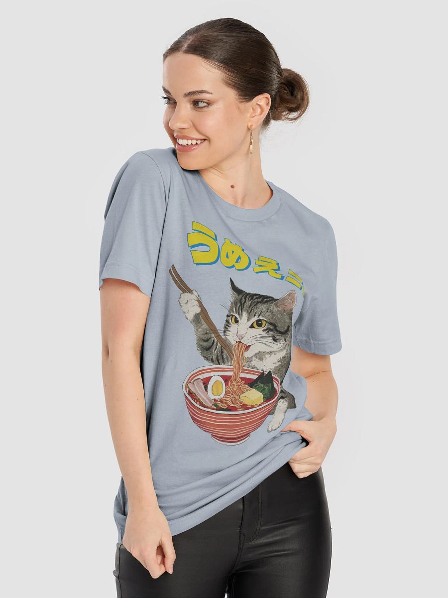 Butter Ramen Eating Cat Japanese Style ukiyo-e Unisex Bella Canvas 3001 T-shirt product image (43)
