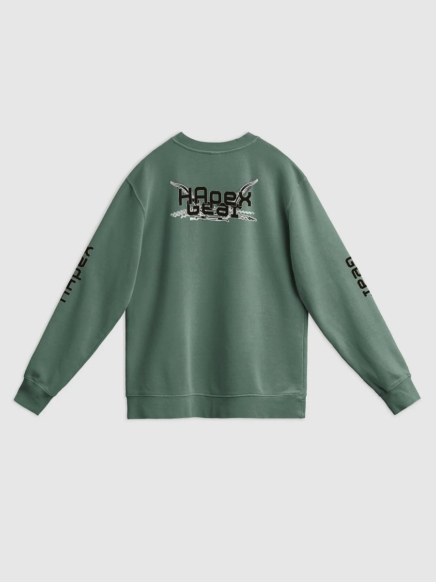 Unisex Midweight Pigment Dyed Sweatshirt - Black HApex Gear Black Logo product image (2)