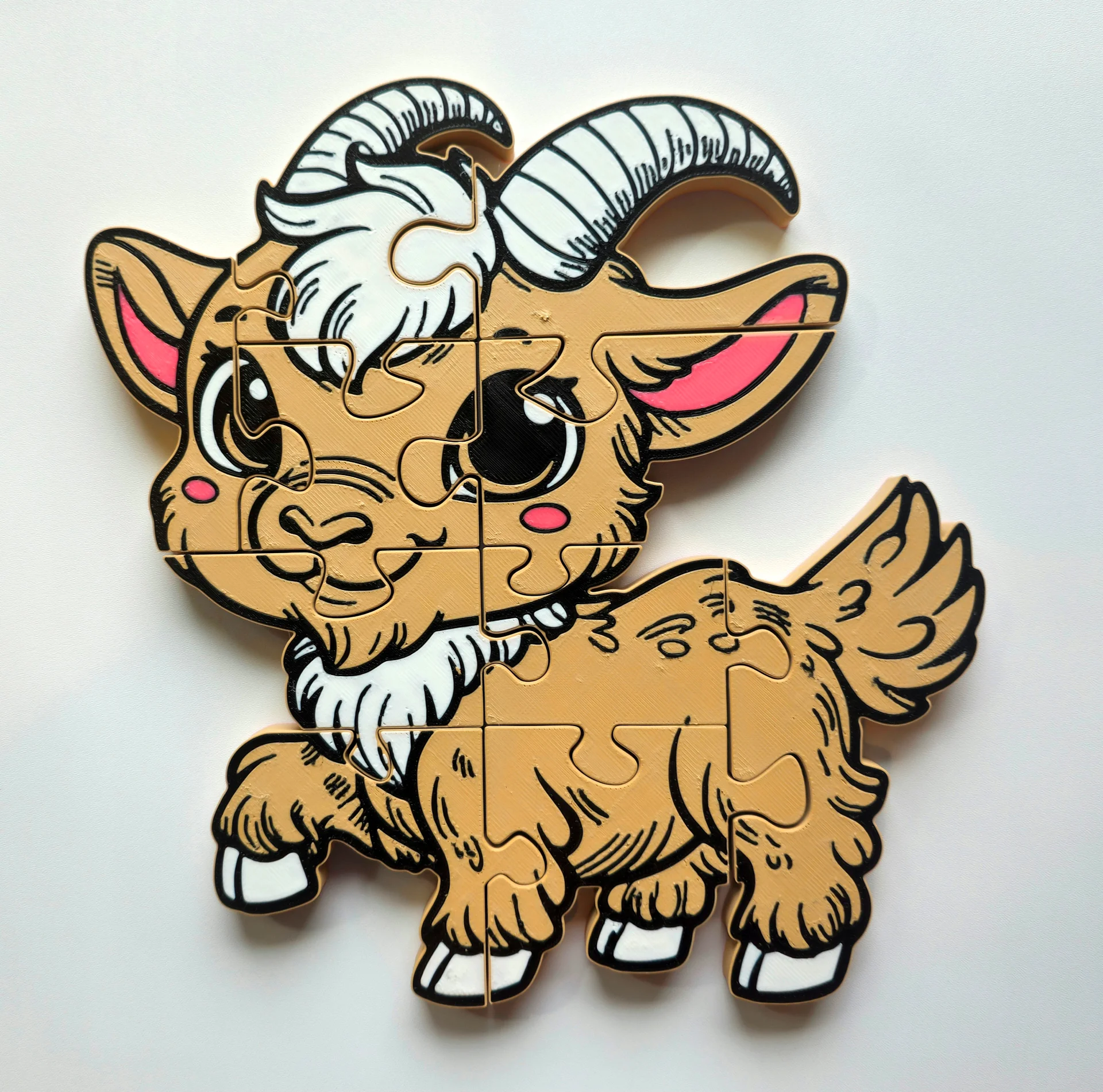 Goat 3D Printed Jigsaw Puzzle – Sturdy, Playful & Kid-Friendly! product image (1)