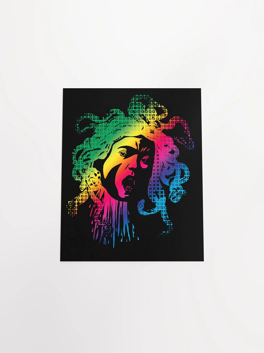 Rainbow Halftone Medusa on Dark - Print product image (5)