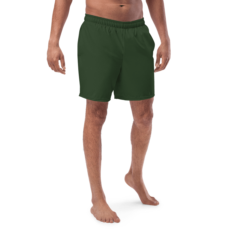 Colorado Pine Green Solid Color Men's Swim Trunks product image (3)