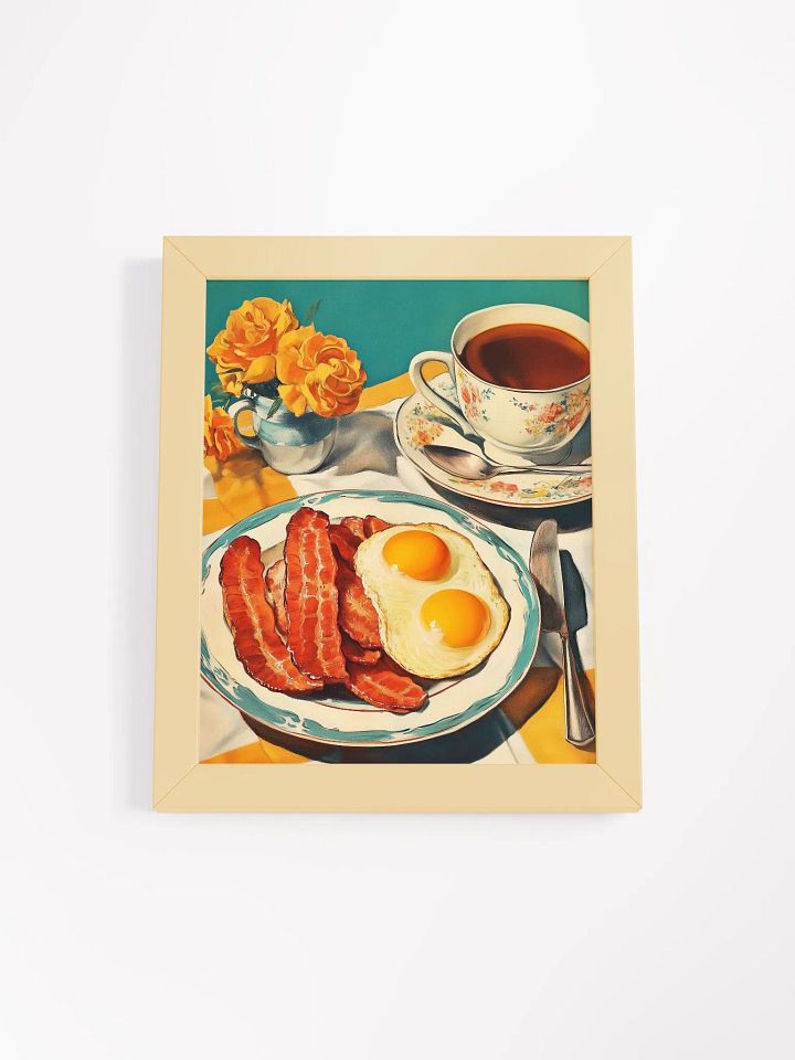Bacon and Eggs Framed Retro Poster - Nostalgic Classic Breakfast Print product image (1)