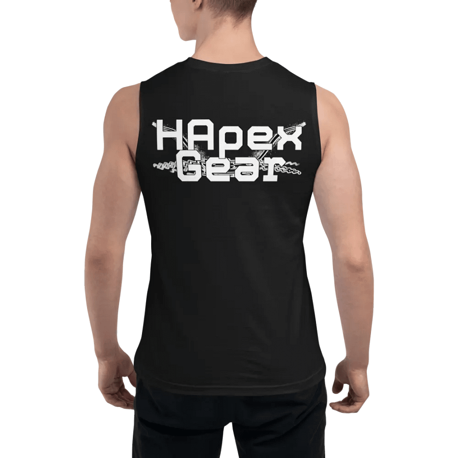 Muscle Tank - Embroidered - White HApex Gear Black Logo product image (7)