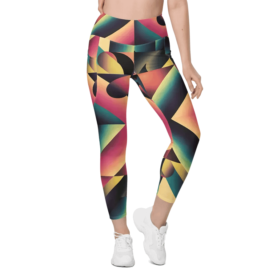 Abstract Lithographic Pattern Design Leggings with pockets - V7 product image (5)