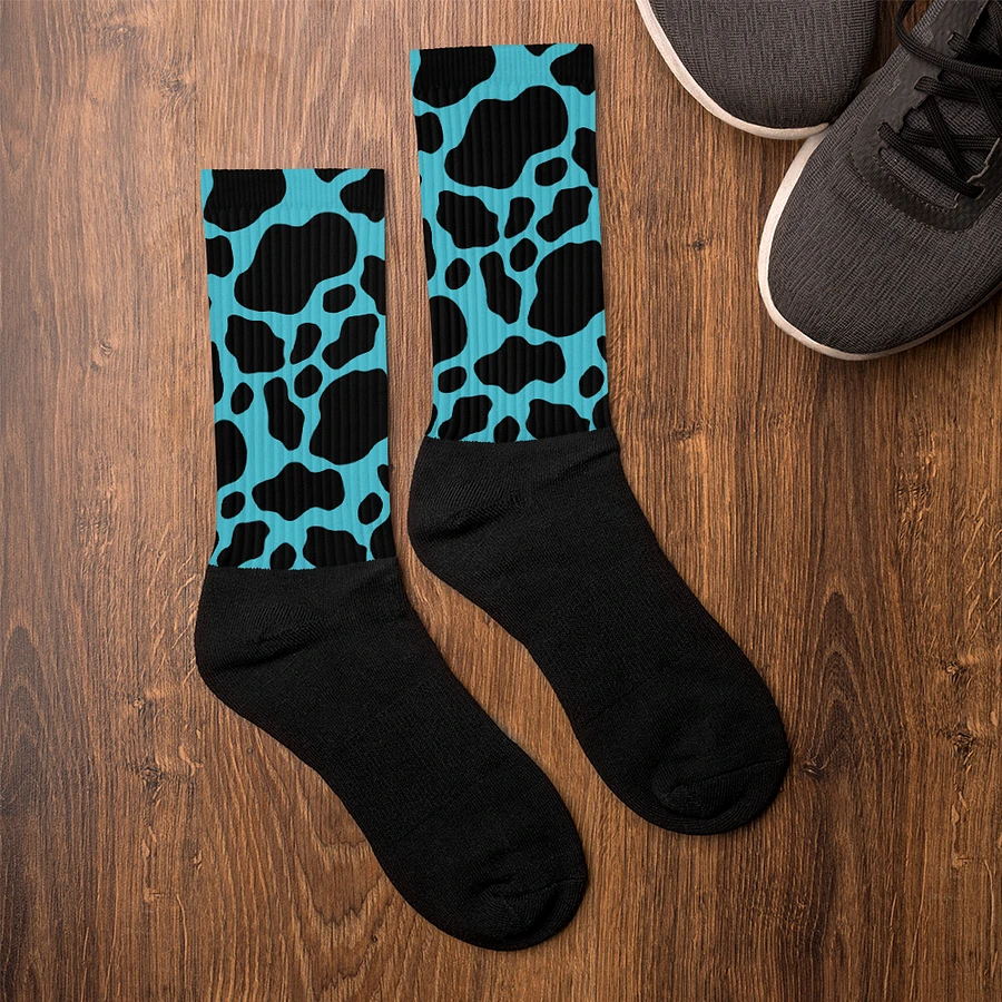 Cow Print Socks - Black & Blue product image (7)
