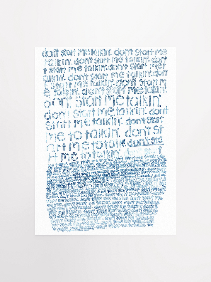 Don't Start Me Talking Poster product image (5)
