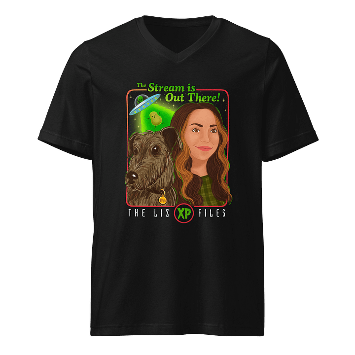 The Liz XP Files V-neck Shirt (Full Logo) product image (1)