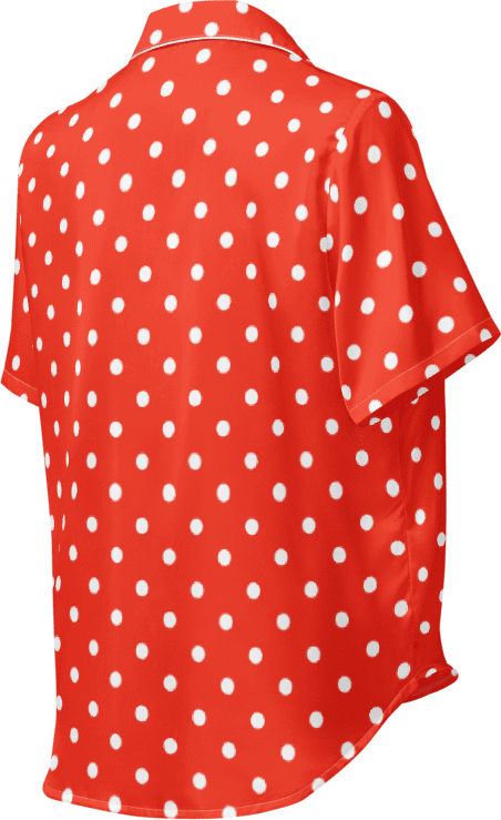 White Polka Dots on Red Women's Short Sleeve Pajama Top product image (3)