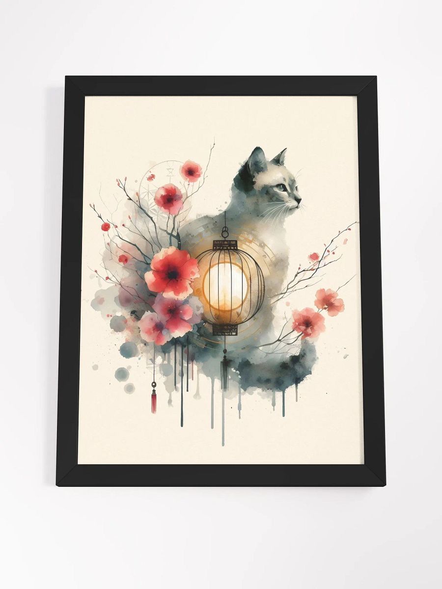 Watercolor Cat in Chinese Art Style - Wall Art product image (4)