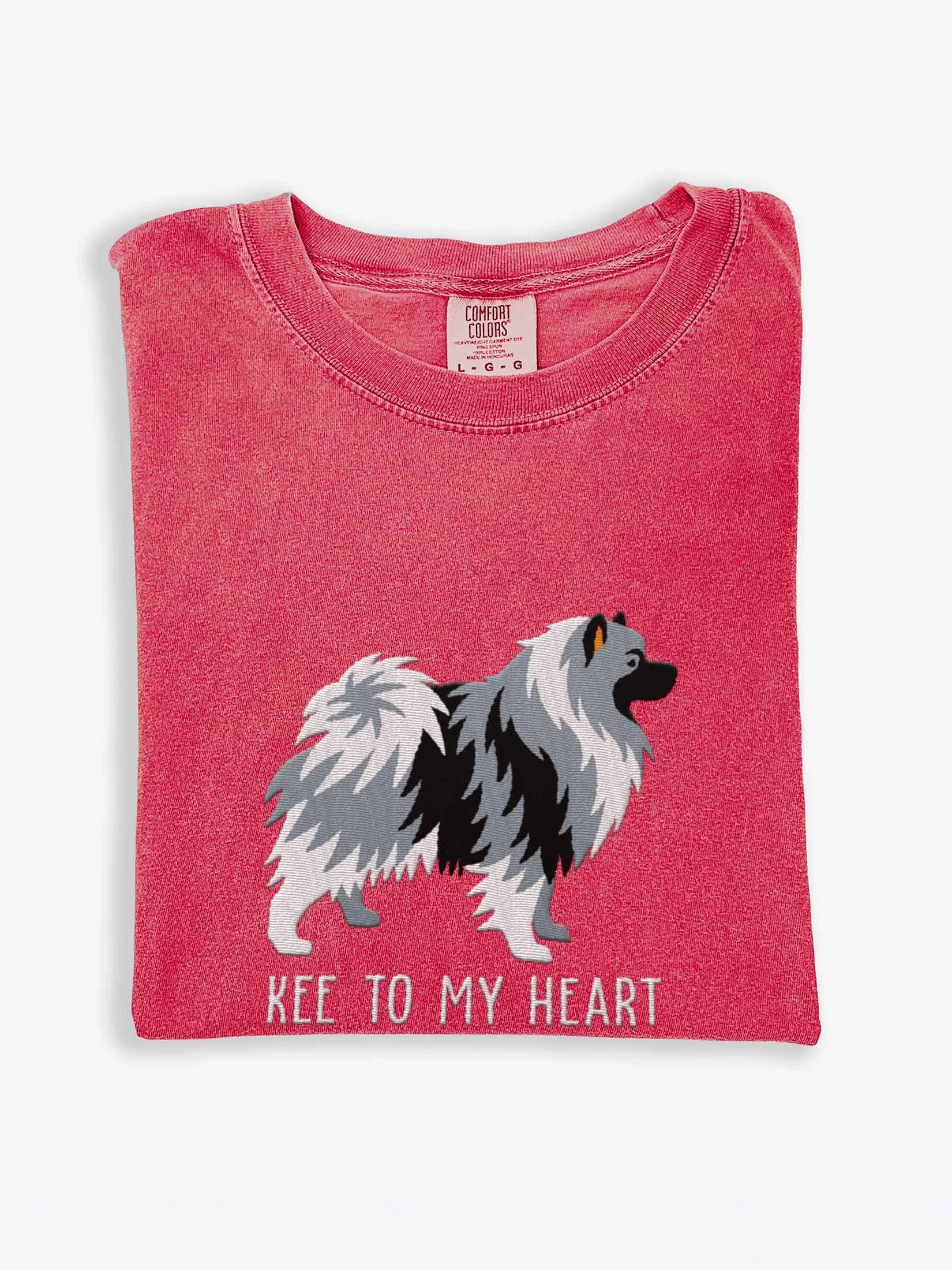 Kee to My Heart T-Shirt(Embroidered) of a Keeshond(Gray) product image (1)