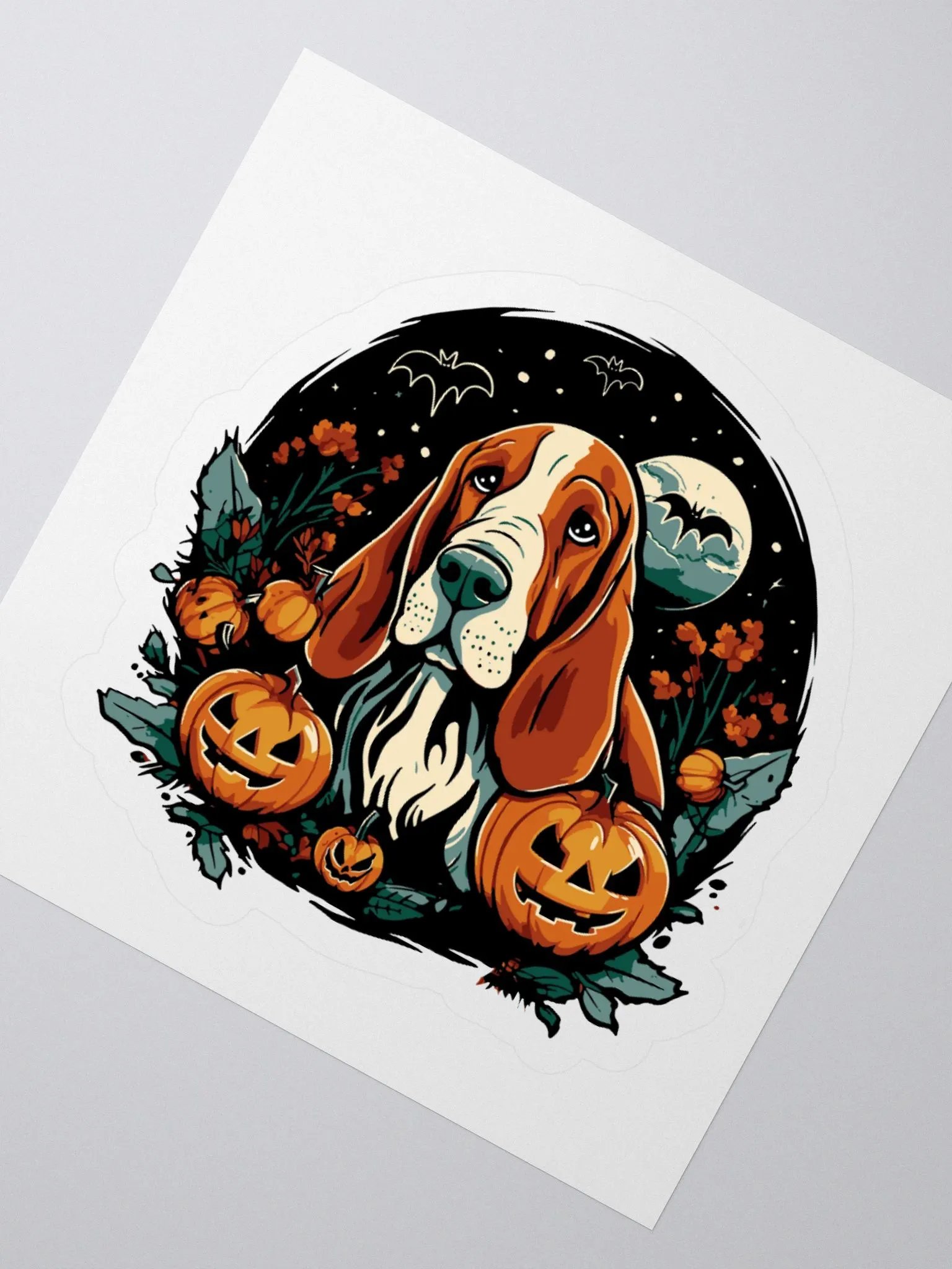 Basset Hound Dog Halloween Funny Sticker product image (2)