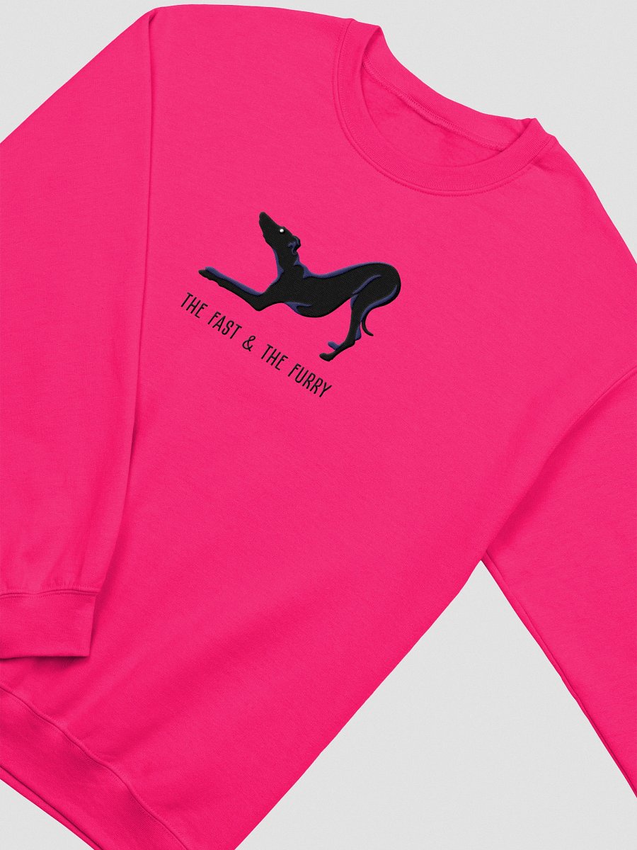The Fast & the Furry Sweatshirt (Embroidered) of an Italian Greyhound(Black) product image (6)