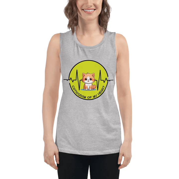 Cat Heartbeat Flowy Muscle Tank product image (1)