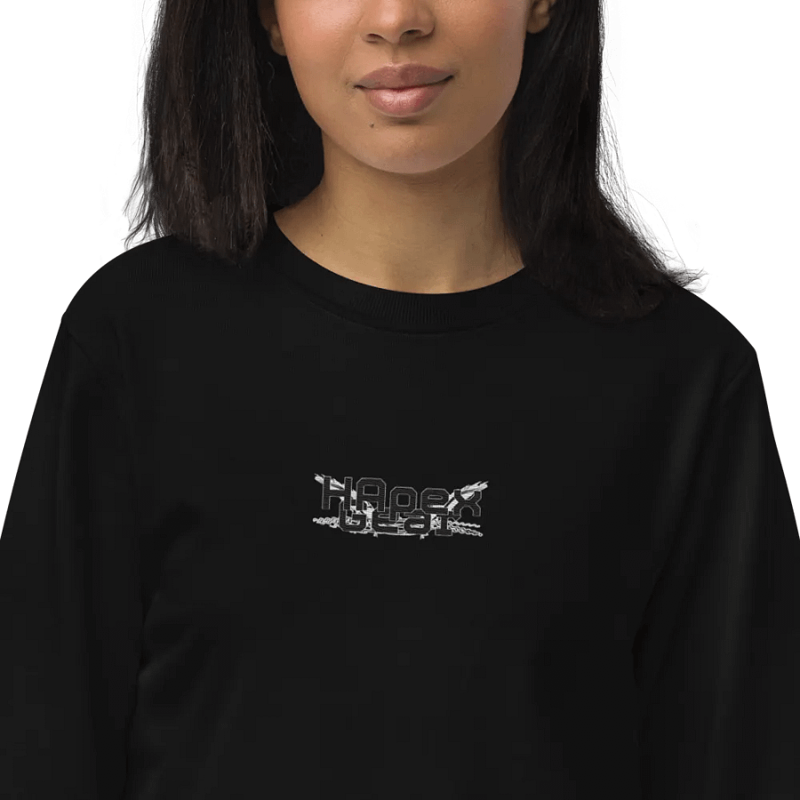 Unisex Organic Sweatshirt - Embroidered - Black HApex Gear Black Logo product image (9)