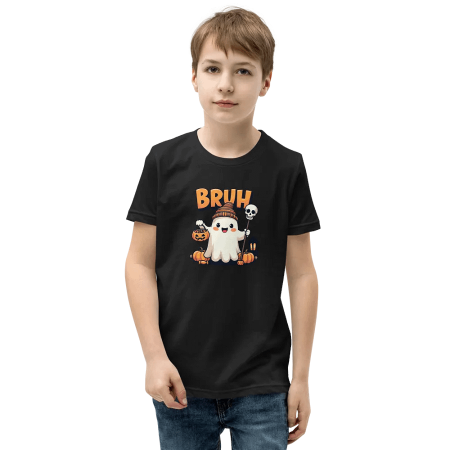 Spooky Ghost Bruh Halloween Youth T-Shirt product image (1)