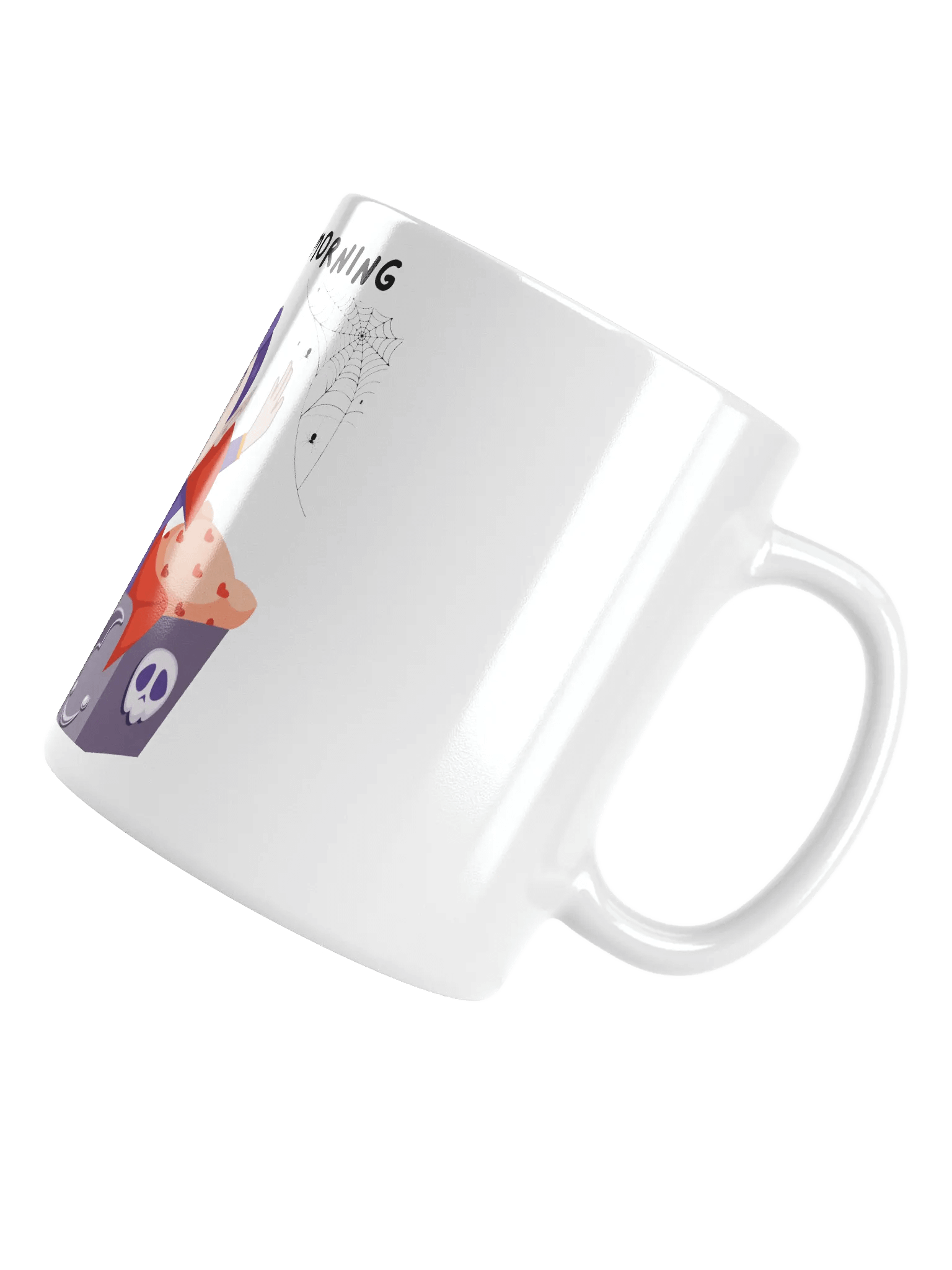 Yawning Vampire White Glossy Mug product image (5)