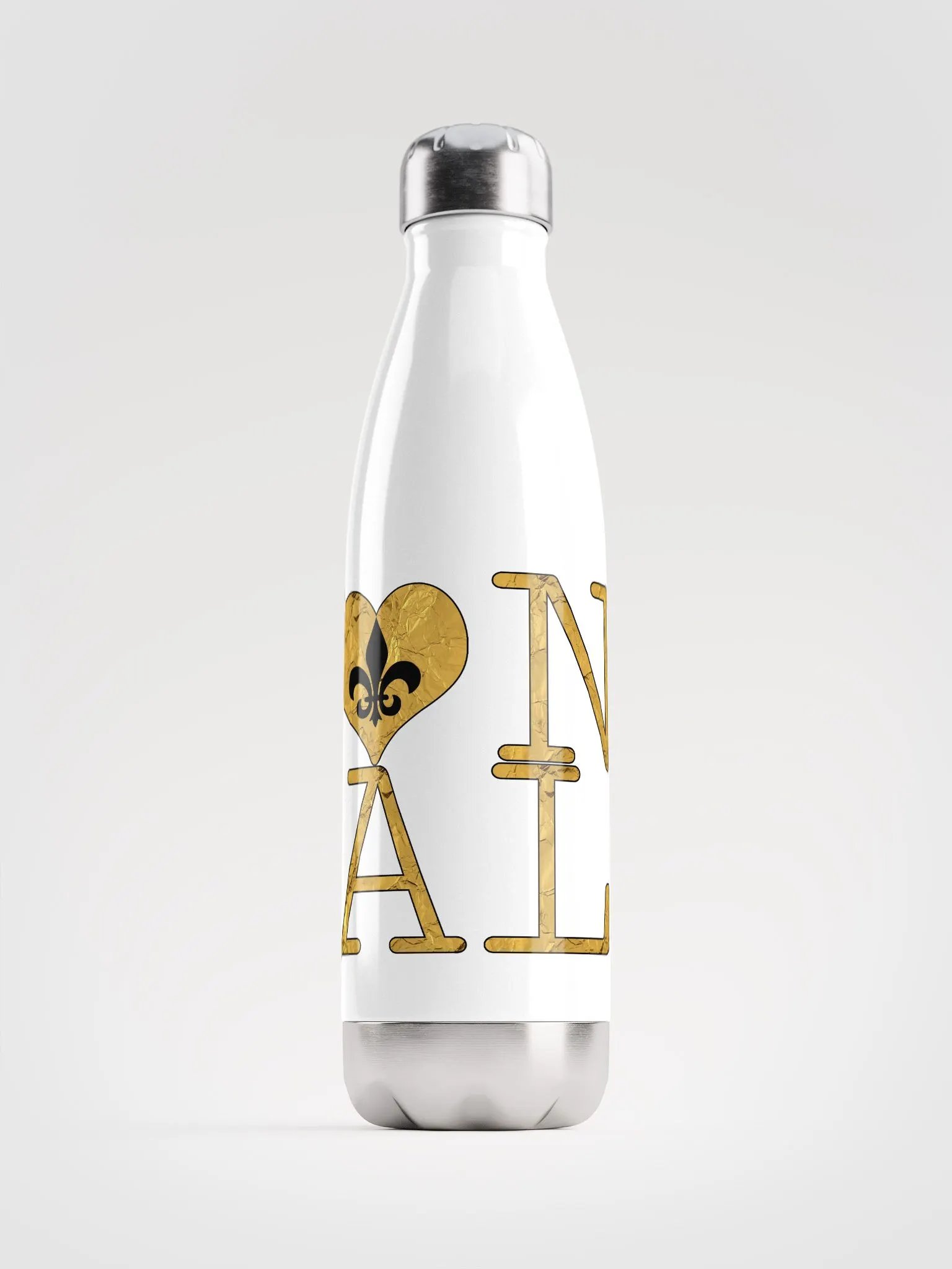 I LOVE NOLA **BIGSHOT BOTTLE** (FULL GOLD WRAP LOGO STAINLESS STEEL) product image (1)