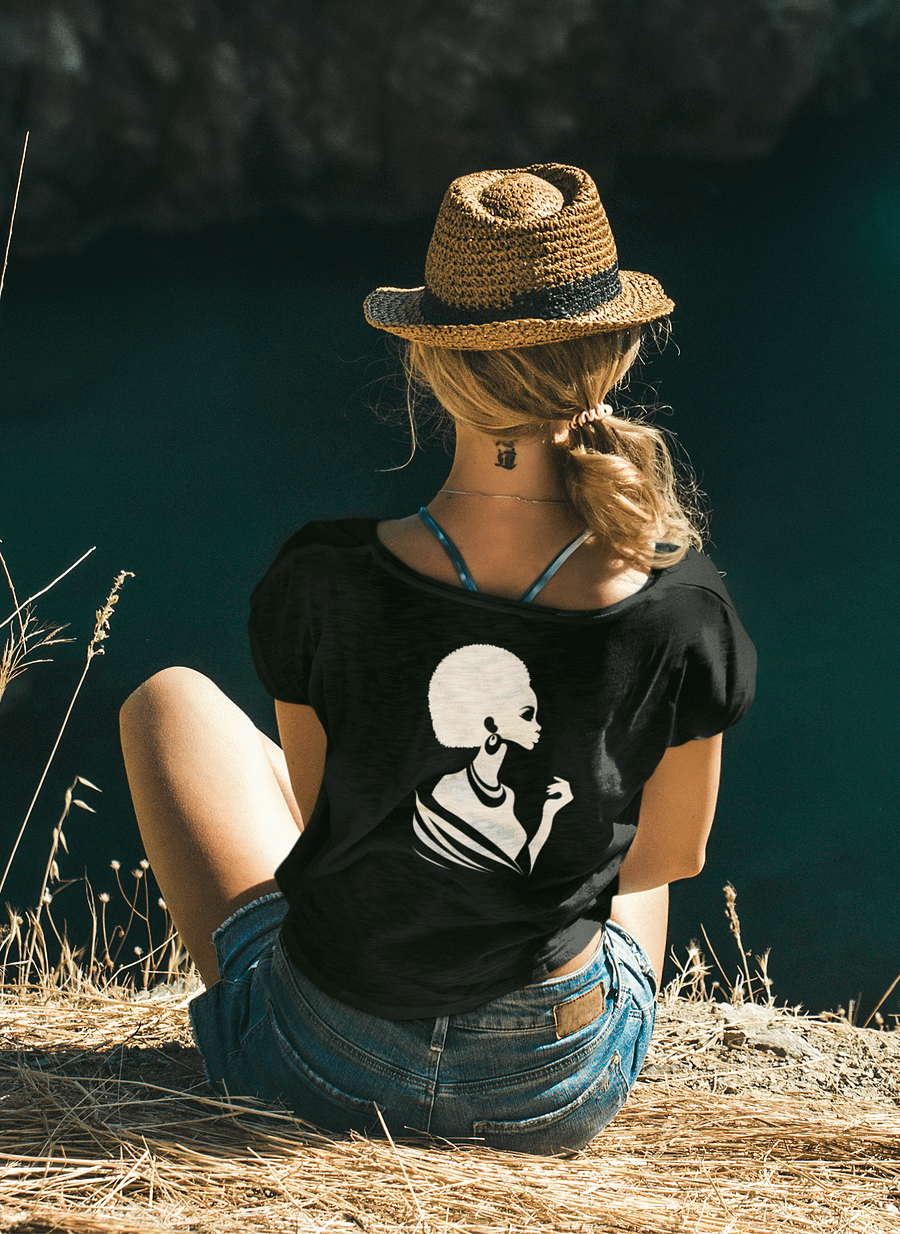 T3 Silhouette African Woman Crop Top product image (2)