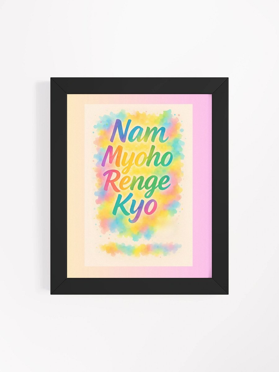 Nam Myoho Renge Kyo Watercolor Poster – Framed Buddhist Wall Art for Daily Practice product image (4)