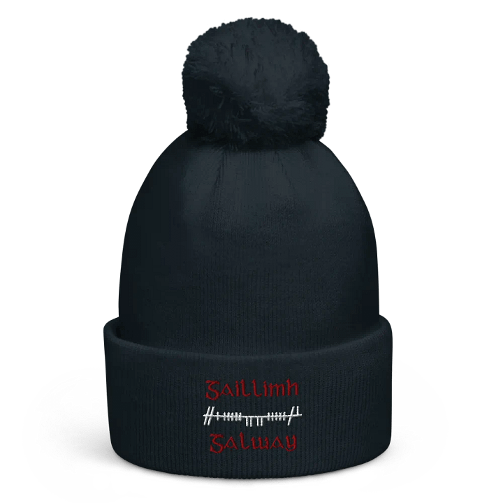 Galway/Gaillimh Orthodox Ogham embroidered Pom-Pom Beanie product image (2)