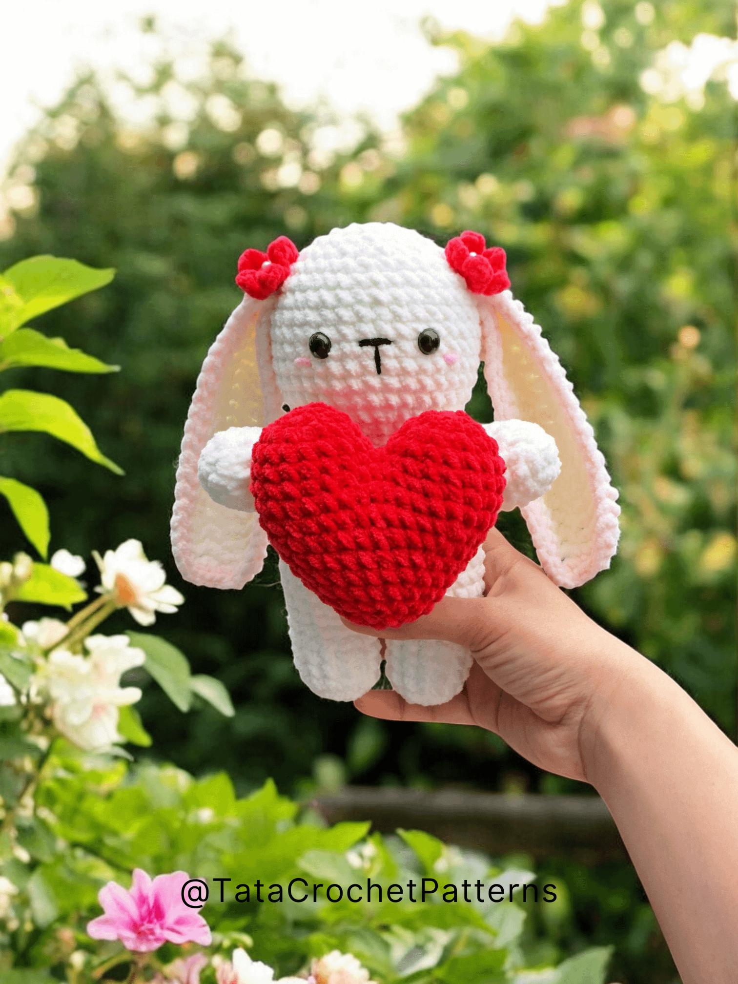 PDF Pattern -♡- Bear & Bunny Amigurumi Holding The Heart Crochet Pattern product image (6)