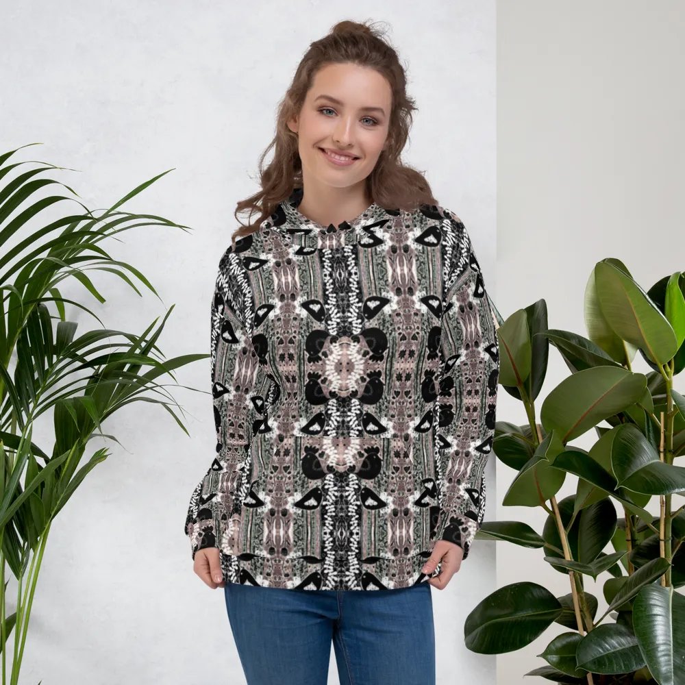 Abstract Floral Birds Unisex All Over Print Pull Over Hoodie product image (1)