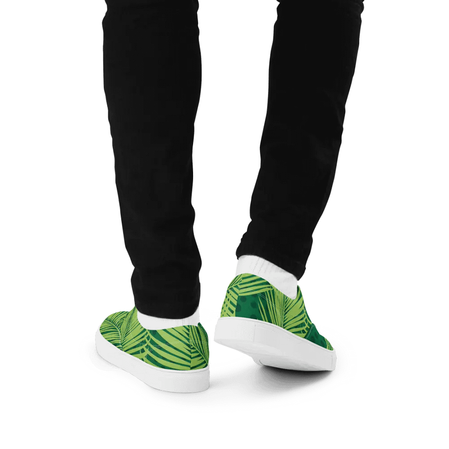 Tropical Palm Leaves Men's Lace-Up Canvas Shoes product image (2)
