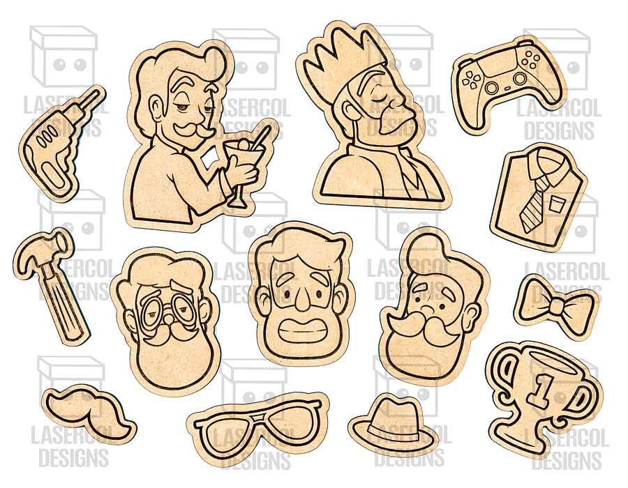 Father's Day Paint Kit DIY Cut Outs Set 2 - Laser Cut Files product image (10)