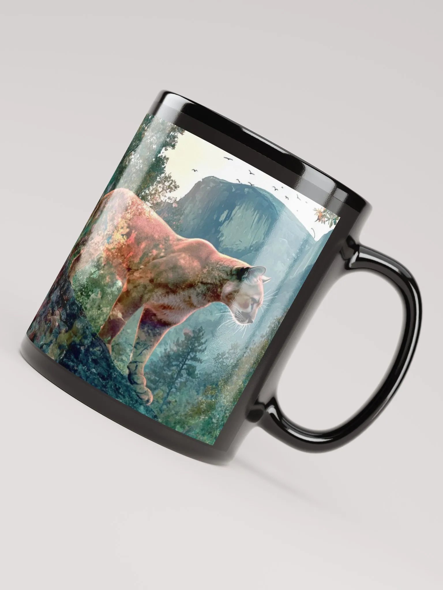 Mountain Lion, Black Glossy Mug product image (6)