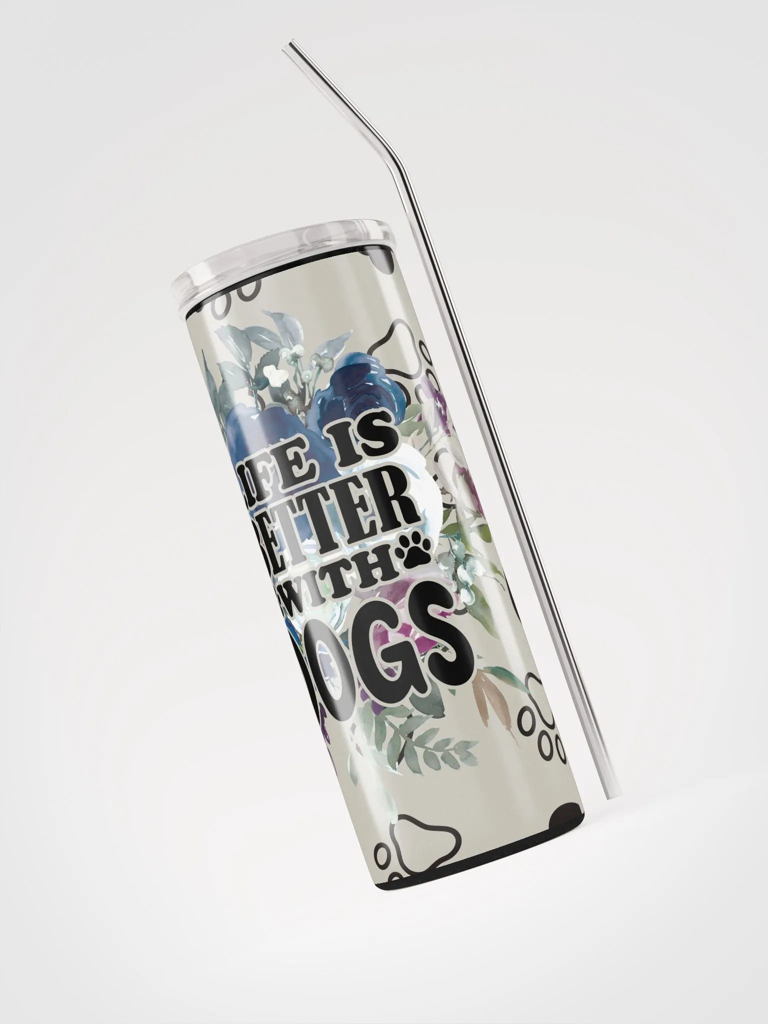 Floral Heart Dog Lover Tumbler product image (4)