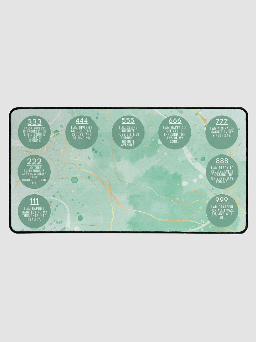 Mint Green Marbled Manifestation Desk Mat - Inspiring Affirmations & Angel Numbers product image (1)