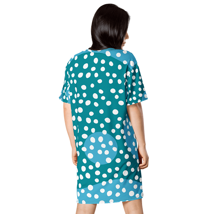 Teal Polka Dot T-Shirt Dress - Oversized & Stretchy product image (2)