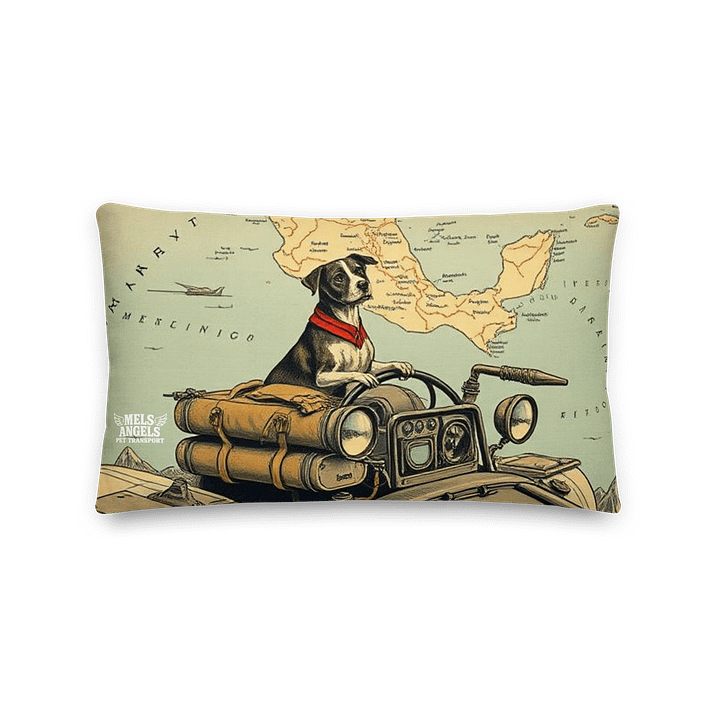Rebel Co-Pilot Mexico Map Throw Pillow | Retro Dog Travel Decor | Square & Lumbar Cushion product image (5)