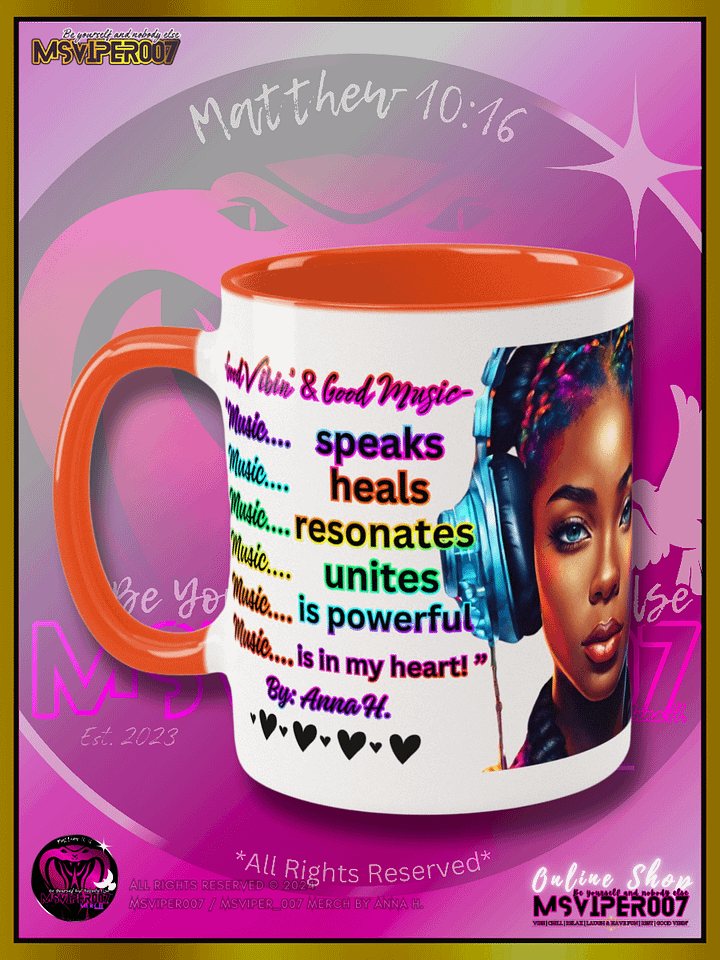 Mugs - MsViper007's "Good Vibin' [spectrum - V2]" Hot Beverage Mug with color inside by Anna H. product image (1)