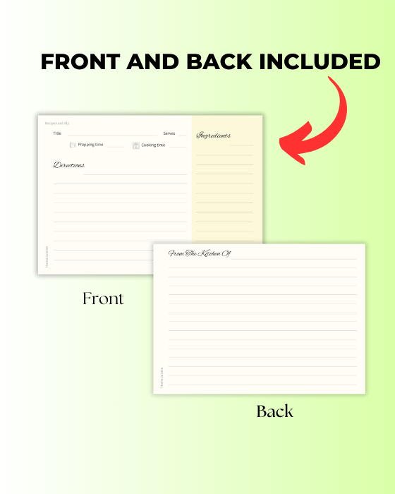 Cream Classic Simple Blank Recipe Card product image (2)
