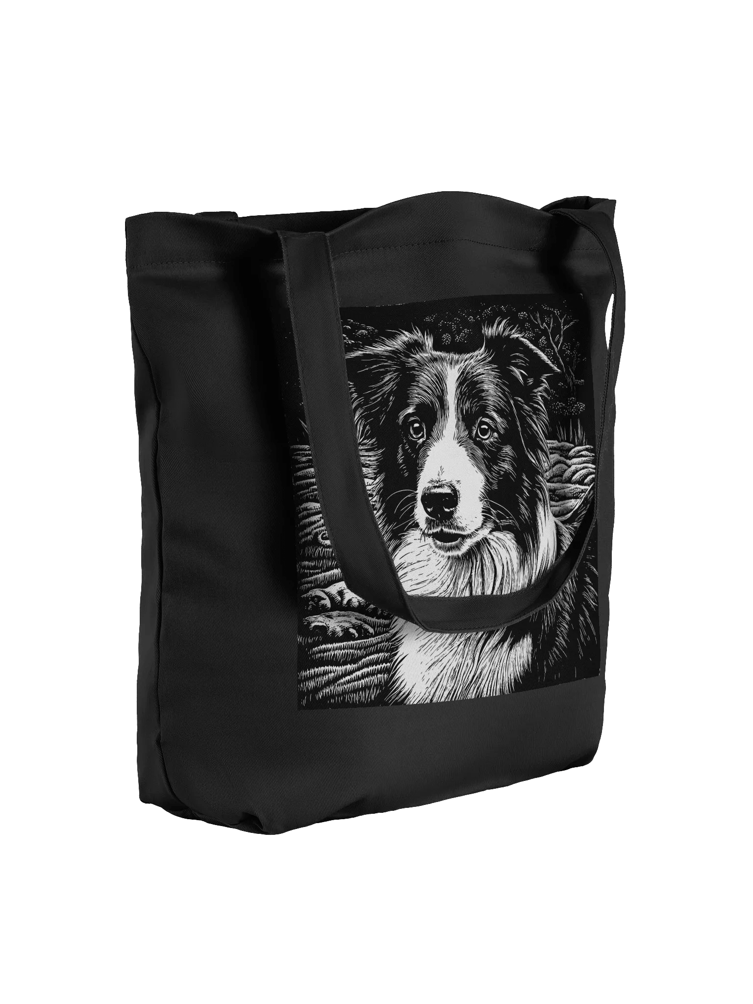 Border Collie Pencil Sketch Tote Bag product image (4)