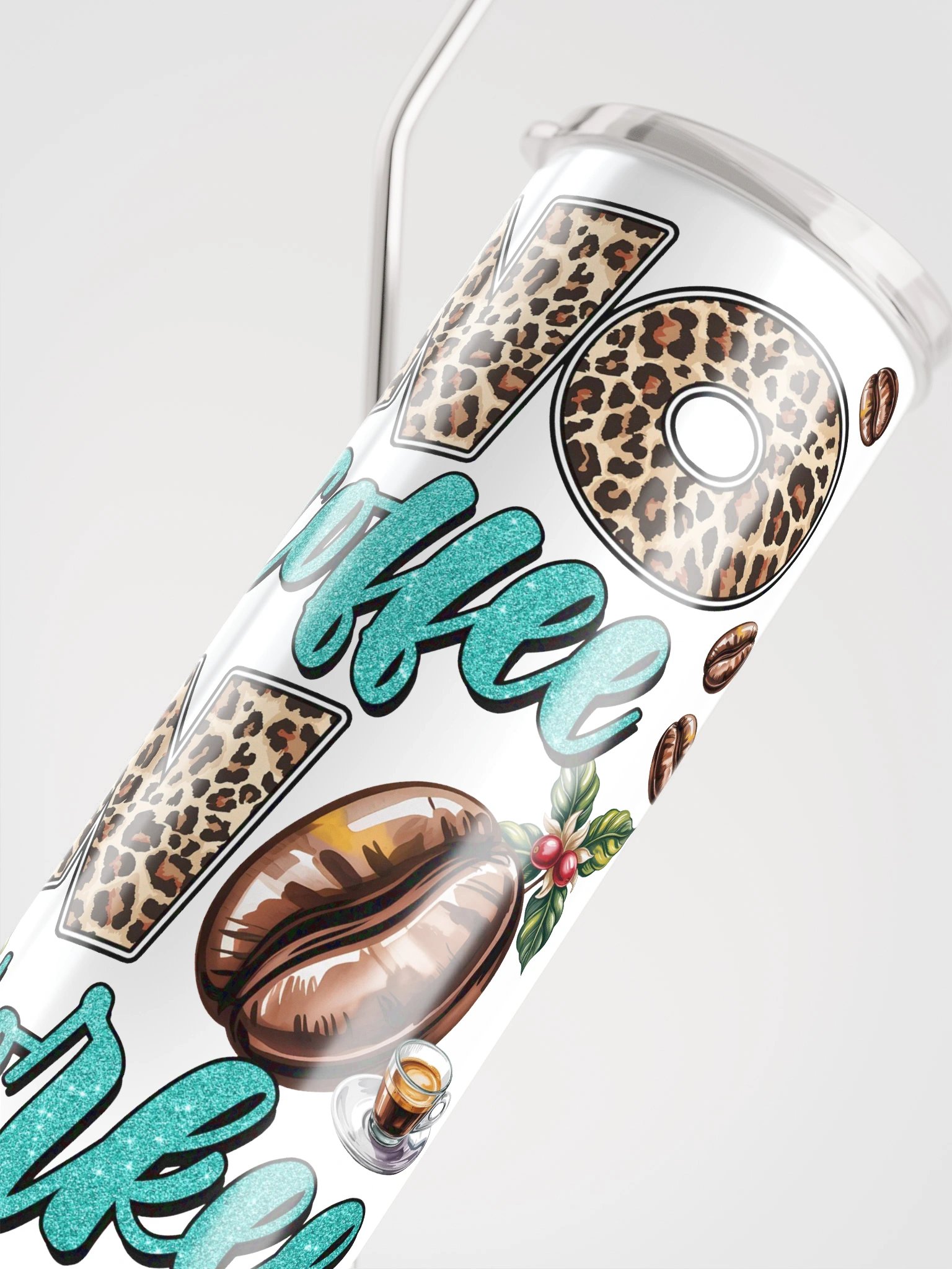 Leopard No Coffee No Workee Tumbler product image (9)
