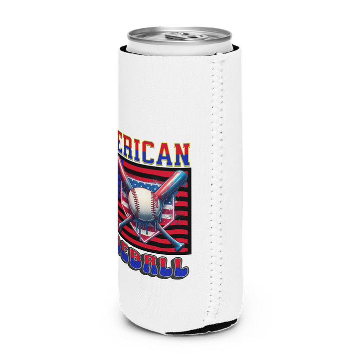 American Baseball Flag Patriotic Paint Drip Can Cooler product image (2)