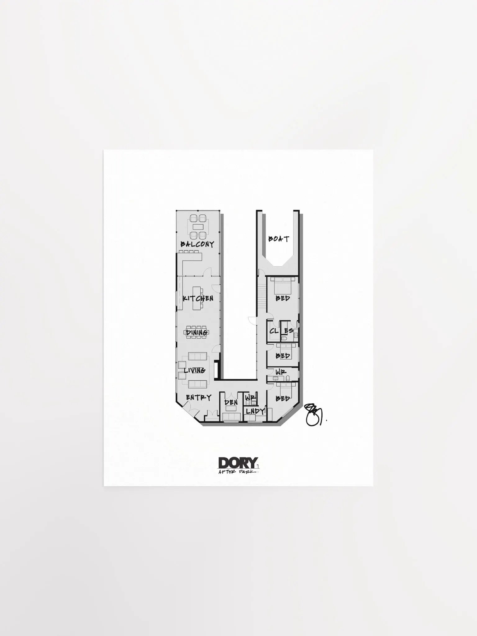 Alphabet Floor Plan Poster - U product image (1)
