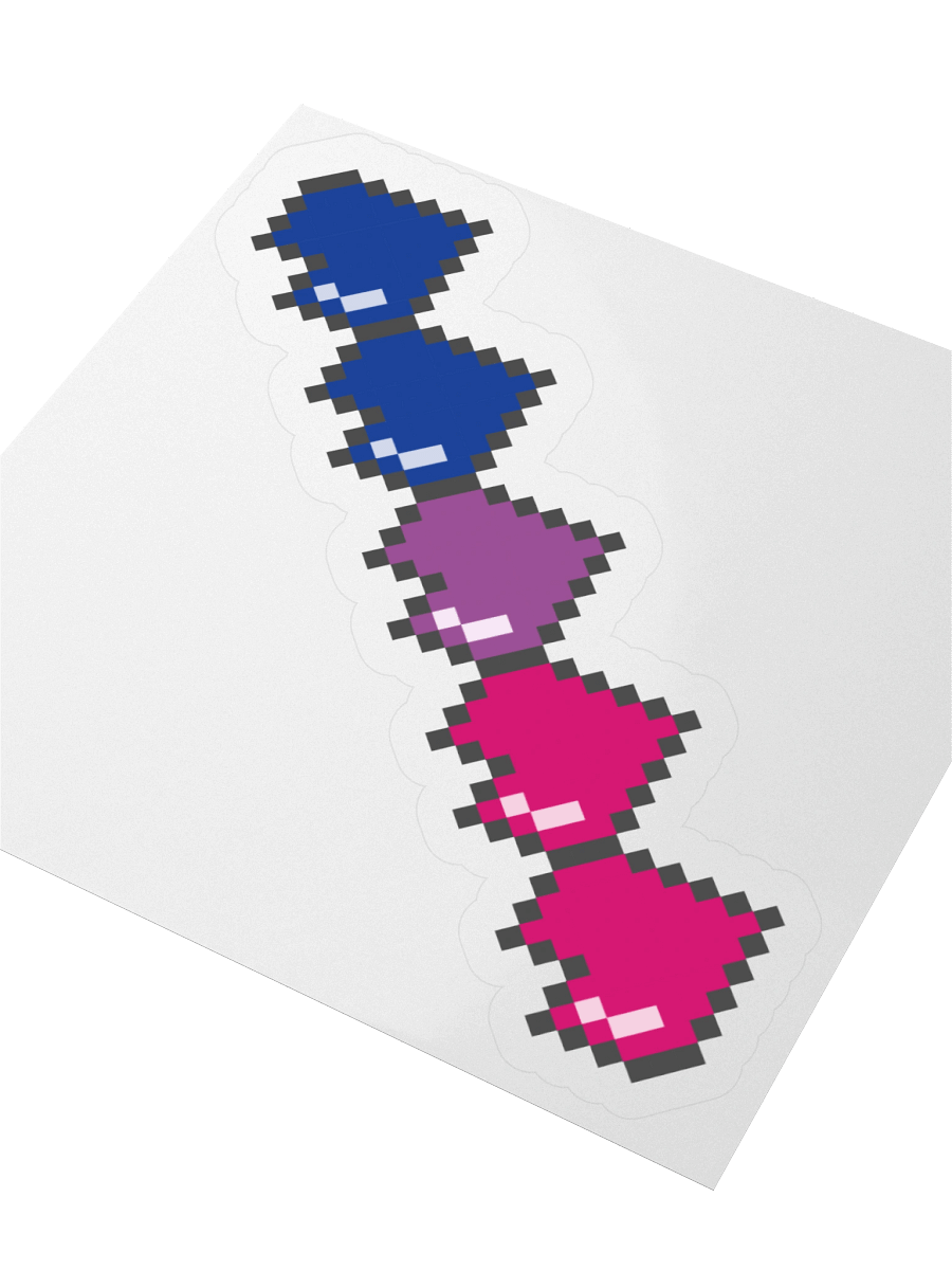 Bisexual Pixel Hearts Sticker product image (10)