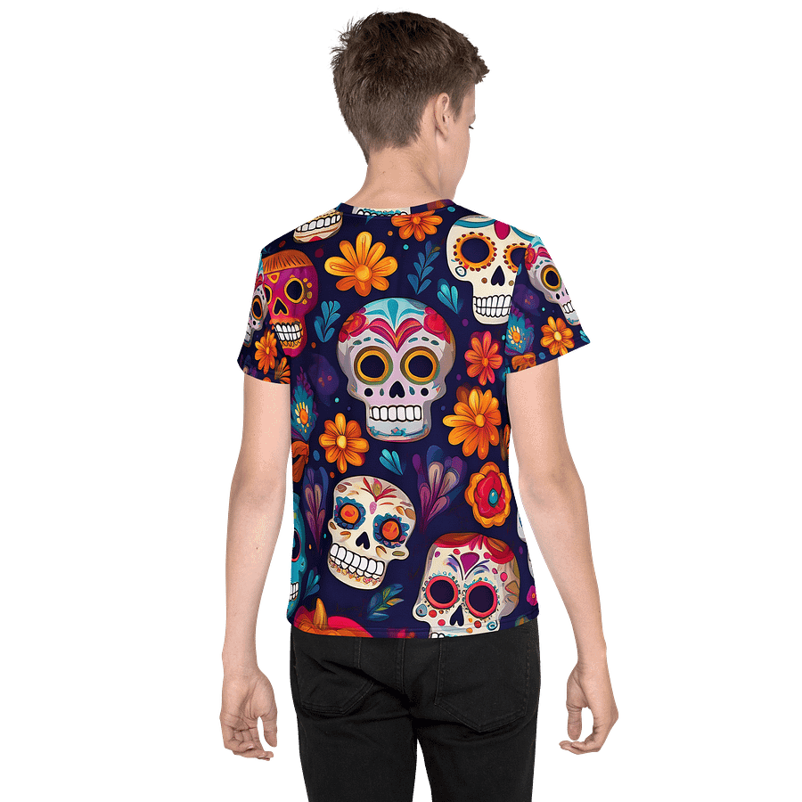 Youth Crew Neck T-Shirt Día de los Muertos product image (2)