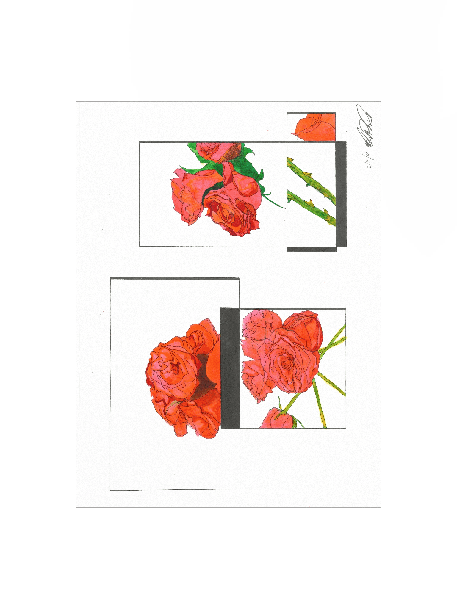 Geometric Rose Garden Poster(Landscape) product image (1)