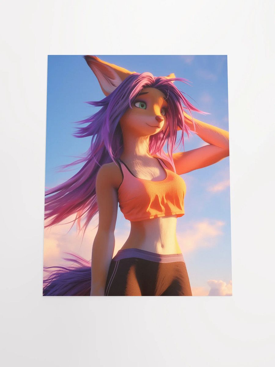 Fox Girl Sunset Poster product image (7)